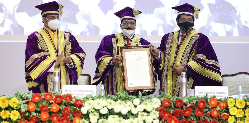 Meghalaya Chief Minister, Shri Conrad K Sangma receives honorary degree from Sharda University